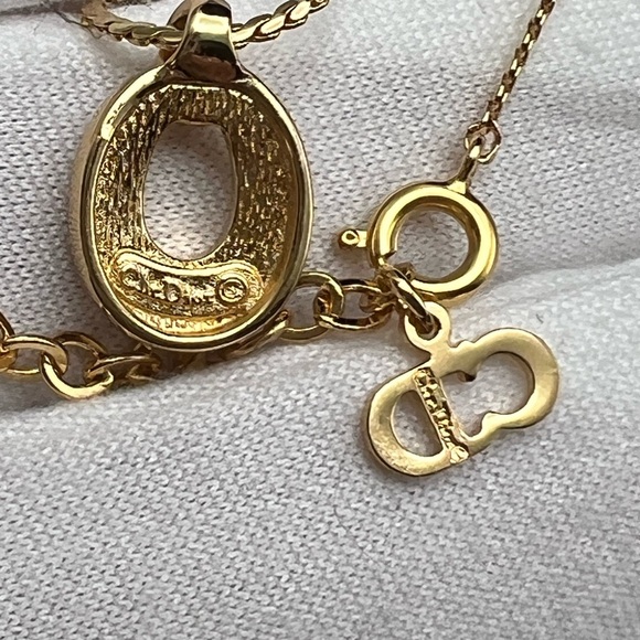 Christian Dior CD Authentic Vintage Necklace and Clip-on Earrings Set With Box - Picture 10 of 17